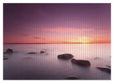 Коврик для душа Wallario, нескользящий коврик, коврик для ванной, коврик для двери, туман на озере на закате, размер примерно 70 х 50 см, розовый