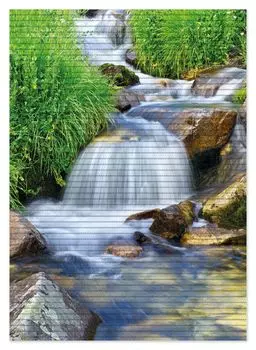 Коврик для душа Wallario, нескользящий коврик, коврик для ванной, коврик для двери, небольшой ручей по камням, размер ок. 70 х 50 см, зеленый