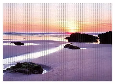 Коврик для душа Wallario, нескользящий коврик, коврик для ванной, коврик для двери, закат на уединенном пляже, размер ок. 70 х 50 см, черный