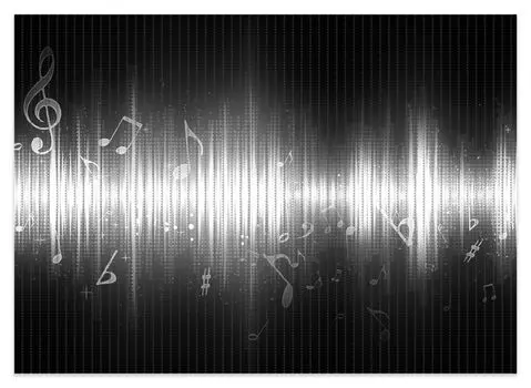 Коврик для душа Wallario, нескользящий коврик, коврик для ванной, коврик для ног, черно-белые музыкальные ноты, размер примерно 70 х 50 см, черный