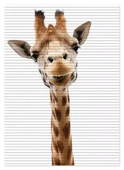 Коврик для душа Wallario, нескользящий коврик, коврик для ванной, коврик для двери, голова жирафа, размер примерно 70 х 50 см, коричневый