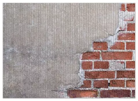 Коврик для душа Wallario, нескользящий коврик, коврик для ванной, коврик для двери, каменная стена, красный кирпич со штукатуркой, размер примерно 90 х 65 см