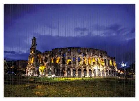 Коврик для душа Wallario, нескользящий коврик, коврик для ванной, коврик для двери Италия ночью - Колизей в Риме, с вечерней подсветкой, размер ок. 70 х 50 см, черный