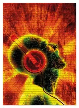 Коврик для душа Wallario, нескользящий коврик, коврик для ванной, коврик для двери, музыка с наушниками, размер примерно 70 х 50 см, черный