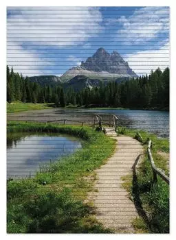 Коврик для душа Wallario, нескользящий коврик, коврик для ванной, коврик для двери, озеро в горном пейзаже, размер ок. 70 х 50 см, черный