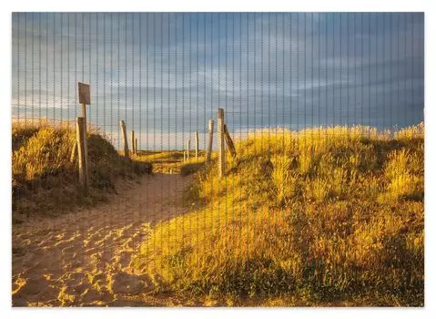 Коврик для душа Wallario, нескользящий коврик, коврик для ванной комнаты, дюна на пляже на закате во Франции, размер примерно 70 х 50 см, коричневый