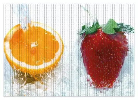 Коврик для душа Wallario, нескользящий коврик, коврик для ванной, коврик для двери, свежие фрукты, залитые водой I, размер примерно 70 х 50 см, белый