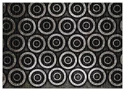 Коврик для душа Wallario, нескользящий коврик, коврик для ванной комнаты, коврик для двери, абстрактный узор в виде кругов черного и серебристого цвета, размер примерно 90 x 65 см, черный