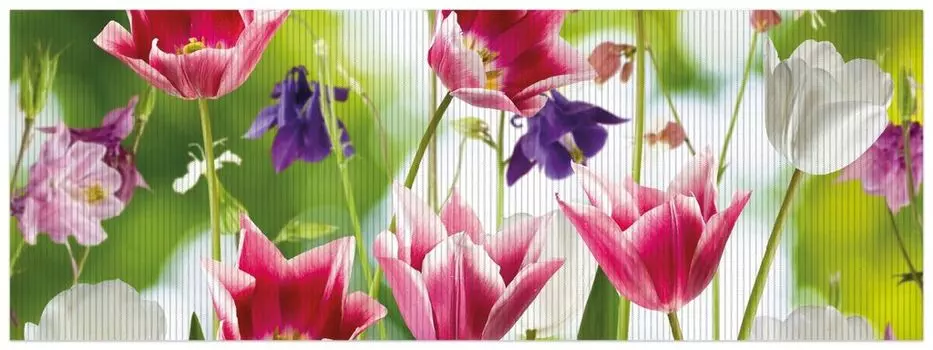 Коврик для душа Wallario, нескользящий коврик, коврик для ванной, коврик для двери, цветущие весной розовые и белые цветы, размер примерно 180 х 65 см, зеленый