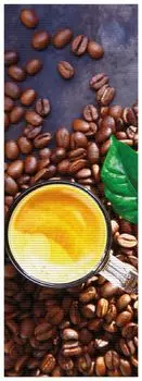 Коврик для душа Wallario, нескользящий коврик, коврик для ванной, коврик для ног, кофе и зерна, размер ок. 180 х 65 см, черный