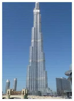 Коврик для душа Wallario, нескользящий коврик, коврик для ванной, коврик для двери, небоскреб в Дубае, размер ок. 90 х 65 см, синий