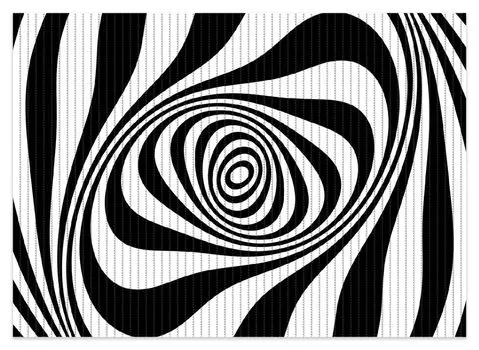 Коврик для душа Wallario, нескользящий коврик, коврик для ванной, коврик для ног, оптическая иллюзия - узор зебры - черно-белый, размер примерно 70 х 50 см, черный