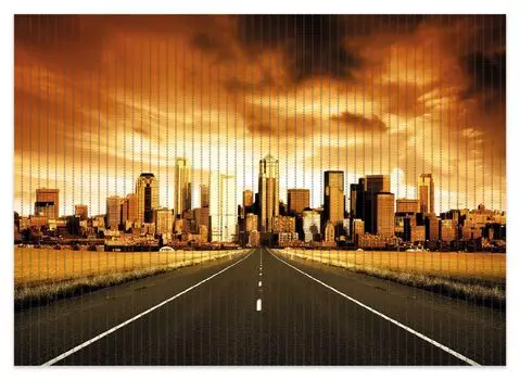 Коврик для душа Wallario, нескользящий коврик, коврик для ванной, коврик для двери, линия горизонта в конце улицы, размер примерно 70 х 50 см, черный