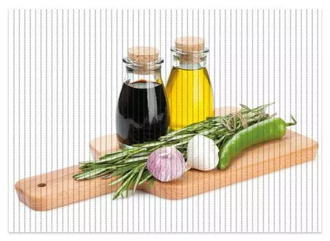 Коврик для душа Wallario, нескользящий коврик, коврик для ванной, коврик для ног, специи, травы и масла на деревянной разделочной доске, размер примерно 70 х 50 см, белый