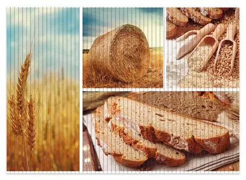 Коврик для душа Wallario, нескользящий коврик, коврик для ванной, коврик для ног, пшеница и мука от зерна до хлеба, размер примерно 70 х 50 см, белый