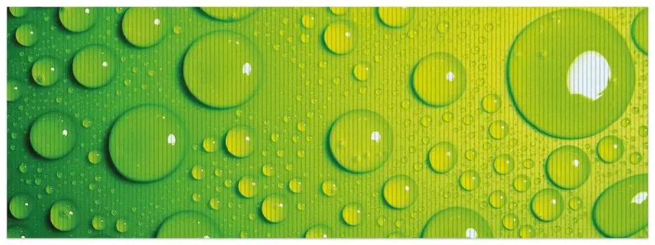 Коврик для душа Wallario, нескользящий коврик, коврик для ванной, коврик для двери, капли воды на зеленом, размер примерно 180 х 65 см, зеленый