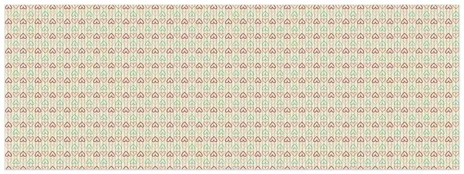 Коврик для душа Wallario, нескользящий коврик, коврик для ванной, коврик для ванной с узором в виде сердечек красного, желтого и зеленого цвета, расположен симметрично, размер примерно 180 x 65 см, белый