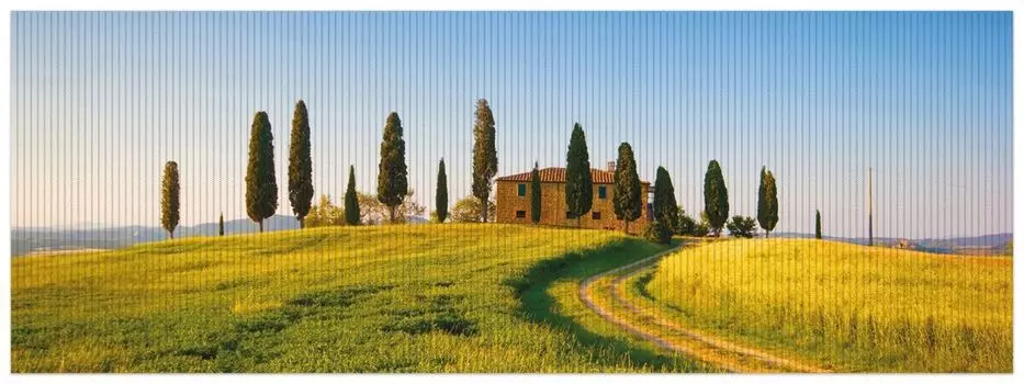 Коврик для душа Wallario, нескользящий коврик, коврик для ванной комнаты, коврик для двери Вилла в Тоскане, размер ок. 180 x 65 см, синий