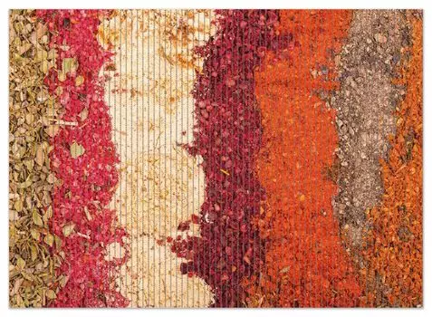 Коврик для душа Wallario, нескользящий коврик, коврик для ванной, коврик для ног, разноцветные полосатые специи - перец чили, карри и т. д., размер примерно 90 х 65 см, коричневый