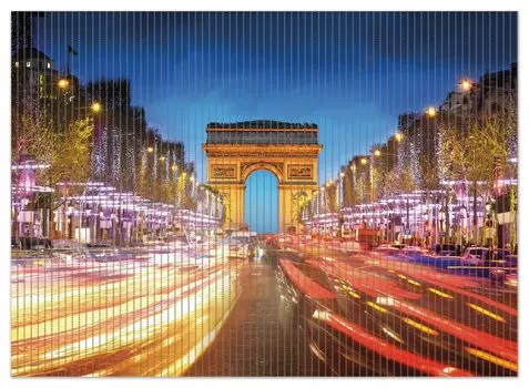 Коврик для душа Wallario, нескользящий коврик, коврик для ванной, коврик для двери, Триумфальная арка в ночном Париже, размер примерно 90 х 65 см, черный