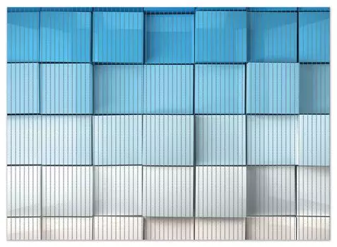 Коврик для душа Wallario, нескользящий коврик, коврик для ванной, коврик для двери, сине-белые коробки, рисунок коробок, размер примерно 90 х 65 см, синий