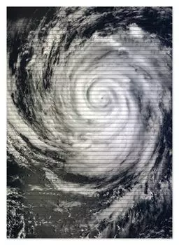 Коврик для душа Wallario, нескользящий коврик, коврик для ванной, коврик для двери, ураган сверху - ураган в форме спирали, размер ок, синий