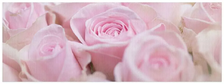 Коврик для душа Wallario, нескользящий коврик, коврик для ванной, коврик для ног, букет из розовых лепестков роз, размер ок. 180 х 65 см, красный