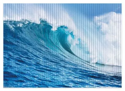 Коврик для душа Wallario, нескользящий коврик, коврик для ванной, коврик для ног, впечатляющая волна в океане, размер ок. 70 х 50 см, синий