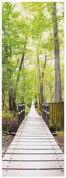 Коврик для душа Wallario, нескользящий коврик, коврик для ванной, коврик для ног, прогулка по лесу, деревянная дорожка над рекой, размер ок. 180 х 65 см, желтый