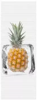 Коврик для душа Wallario, нескользящий коврик, коврик для ванной, коврик для ног, ананас в кубиках льда - ледяные фрукты, размер ок. 180 х 65 см, белый