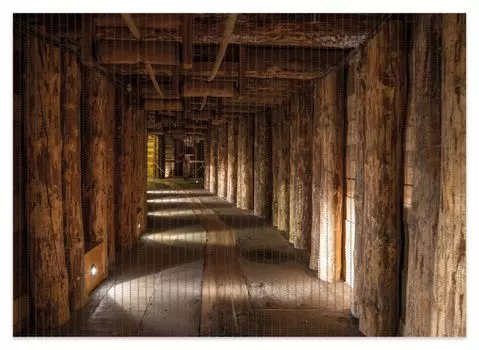 Коврик для душа Wallario, нескользящий коврик, коврик для ванной, коврик для двери, старый туннель в соляной шахте в Польше, размер ок. 70 х 50 см, коричневый