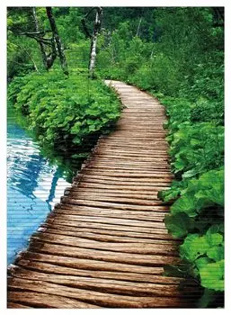 Коврик для душа Wallario, нескользящий коврик, коврик для ванной, коврик для ног, деревянная дорожка в лесу, размер ок. 90 х 65 см, черный