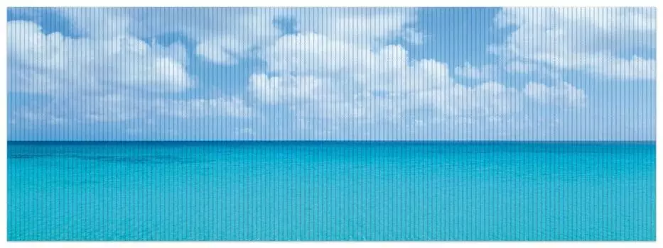 Коврик для душа Wallario, нескользящий коврик, коврик для ванной, коврик для двери, песчаный пляж и синее море, размер ок. 180 х 65 см