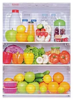 Коврик для душа Wallario, нескользящий коврик, коврик для ванной, коврик для двери, открытый заполненный холодильник, размер примерно 70 х 50 см, белый