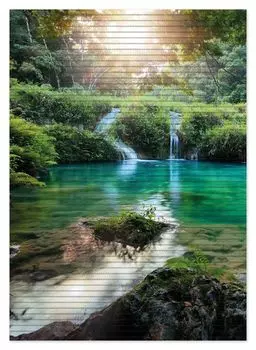 Коврик для душа Wallario, нескользящий коврик, коврик для ванной, коврик для двери, бирюзово-зеленое озеро в национальном парке Гватемалы, размер примерно 70 х 50 см, черный