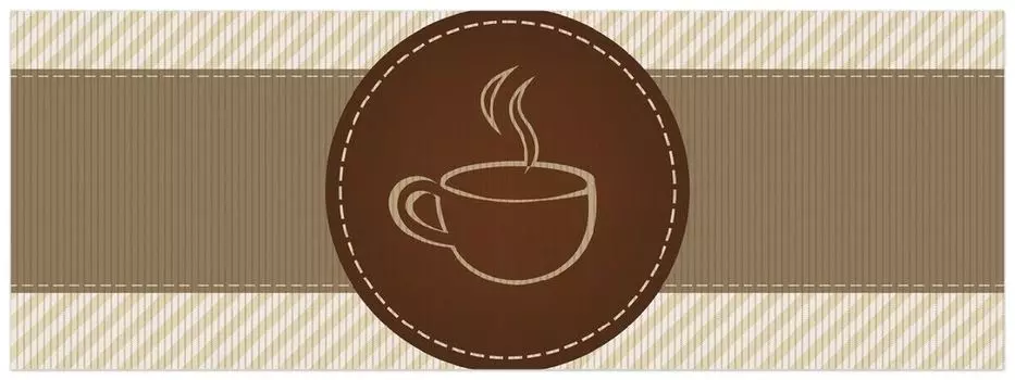 Коврик для душа Wallario, нескользящий коврик, коврик для ванной, коврик для двери, кофейное меню — логотип кофе, размер примерно 180 x 65 см, коричневый