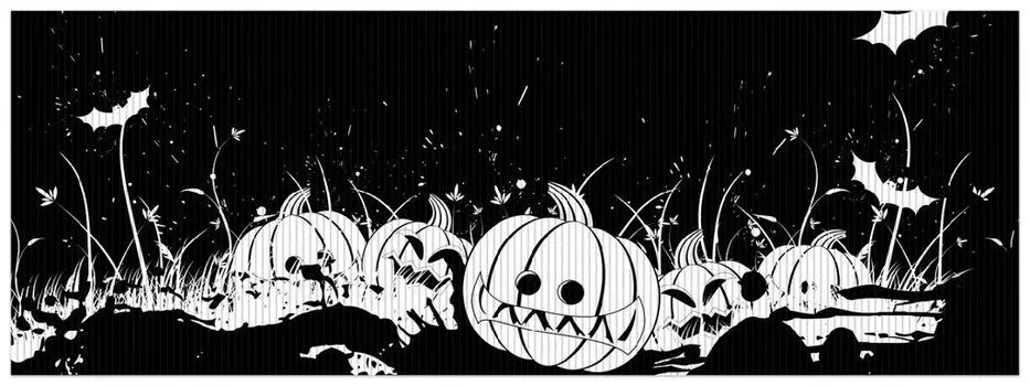 Коврик для душа Wallario, нескользящий коврик, коврик для ванной, коврик для двери Хэллоуин - тыквы и летучие мыши в черно-белом цвете, в стиле комиксов, размер ок. 180 х 65 см, красный