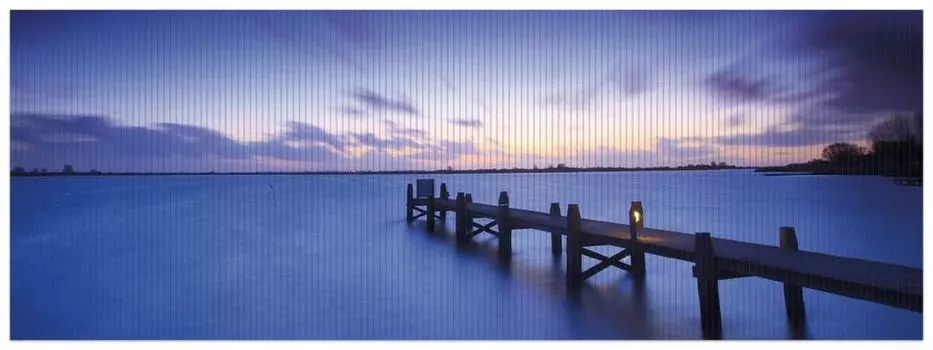 Коврик для душа Wallario, нескользящий коврик, коврик для ванной, коврик для двери, мостик в сумерках - голубое небо ночью, размер примерно 180 х 65 см, синий