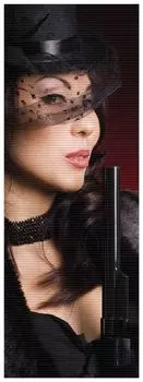 Коврик для душа Wallario, нескользящий коврик, коврик для ванной комнаты, коврик Lady in Black — сексуальная леди с опасным шармом, размер ок. 180 x 65 см, черный