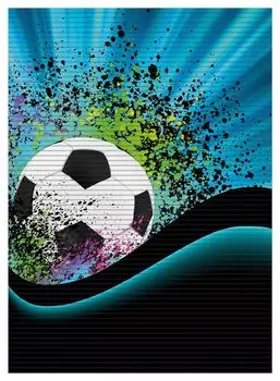 Коврик для душа Wallario, нескользящий коврик, коврик для ванной комнаты, коврик для футбола — дизайн «волны и радуга» синего цвета, размер примерно 90 x 65 см, черный