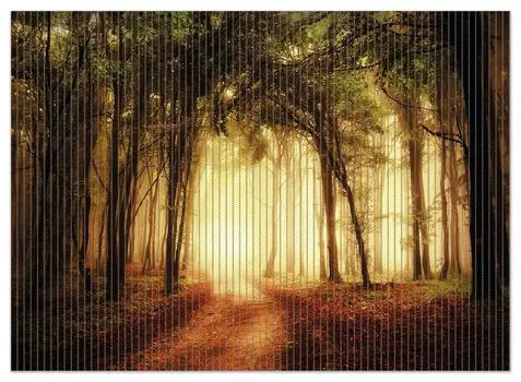 Коврик для душа Wallario, нескользящий коврик, коврик для ванной, коврик для двери, закат на лесной тропинке, размер ок. 90 х 65 см, черный