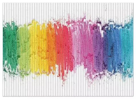 Коврик для душа Wallario, нескользящий коврик, коврик для ванной, коврик для ног, радужные полосы на белом фоне - разноцветная краска, размер примерно 90 х 65 см, белый