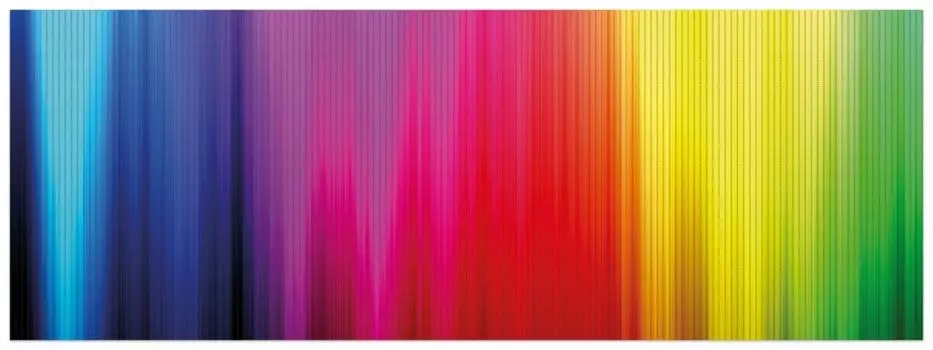 Коврик для душа Wallario, нескользящий коврик, коврик для ванной, коврик для двери, разноцветные радужные полосы на черном, размер примерно 180 x 65 см, черный