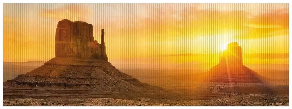 Коврик для душа Wallario, нескользящий коврик, коврик для ванной, коврик для двери, памятник на закате, размер ок. 180 х 65 см, черный