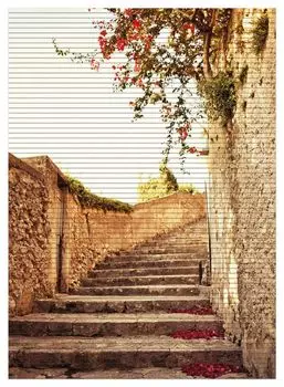 Коврик для душа Wallario, нескользящий коврик, коврик для ванной, коврик для двери, каменная лестница производства Италии, размер ок. 90 х 65 см, белый