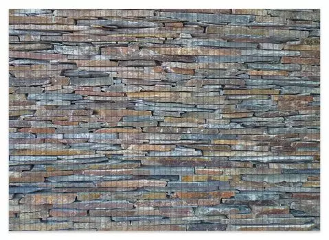 Коврик для душа Wallario, нескользящий коврик, коврик для ванной комнаты, коврик из натурального камня, серо-коричневый, размер примерно 70 x 50 см, синий