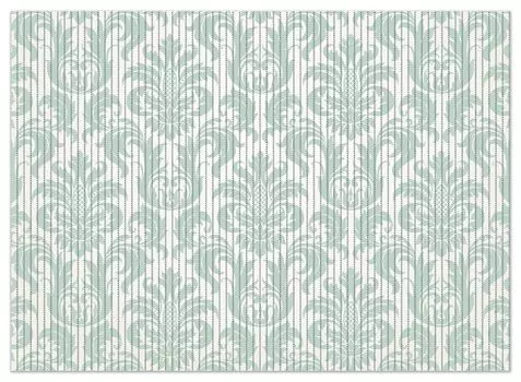 Коврик для душа Wallario, нескользящий коврик, коврик для ванной комнаты, коврик для двери, королевские узоры белого и зеленого цвета, размер примерно 90 х 65 см, зеленый