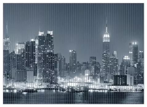 Коврик для душа Wallario, нескользящий коврик, коврик для ванной комнаты, коврик New York Skyline - черный, белый, синий, размер ок. 90 x 65 см