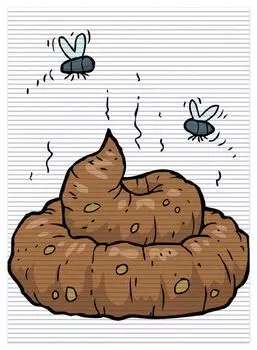 Коврик для душа Wallario, нескользящий коврик, коврик для ванной, коврик для ног, мультяшная какашка с мухами, размер примерно 90 х 65 см, коричневый