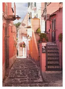 Коврик для душа Wallario, нескользящий коврик, коврик для ванной, коврик для двери, южная аллея - Италия в солнечном свете, размер ок. 70 х 50 см, белый